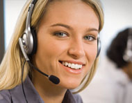 Female Contact center agent